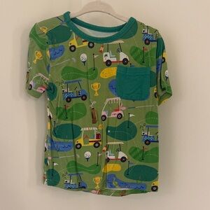 Little Sleepies Green Golf Cart Kids Shirt